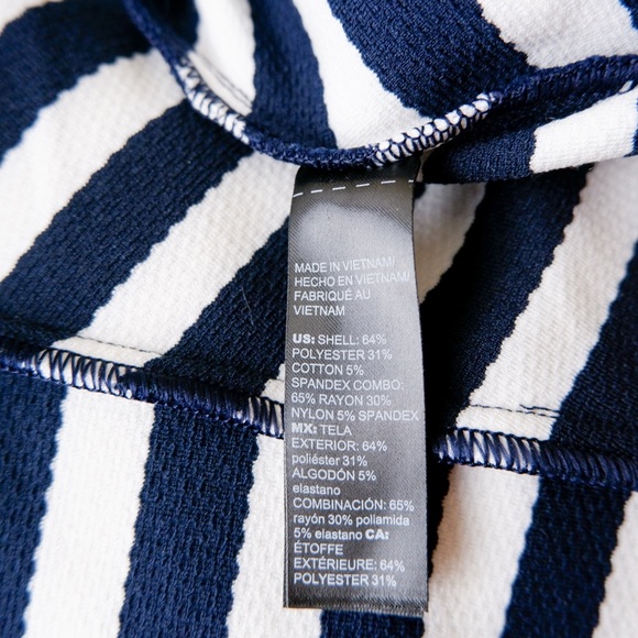 White House Black Market Navy and White Striped Cardigan Blazer | XL - Picture 4 of 4